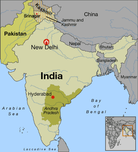 Hyderabad-India-Map